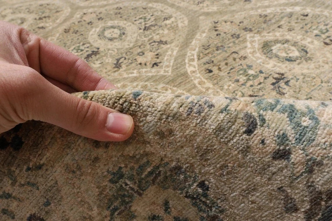 184 x 288 cm | Mamluk Gray Afghan Tribal Hand Knotted Veg Dye Wool Carpet