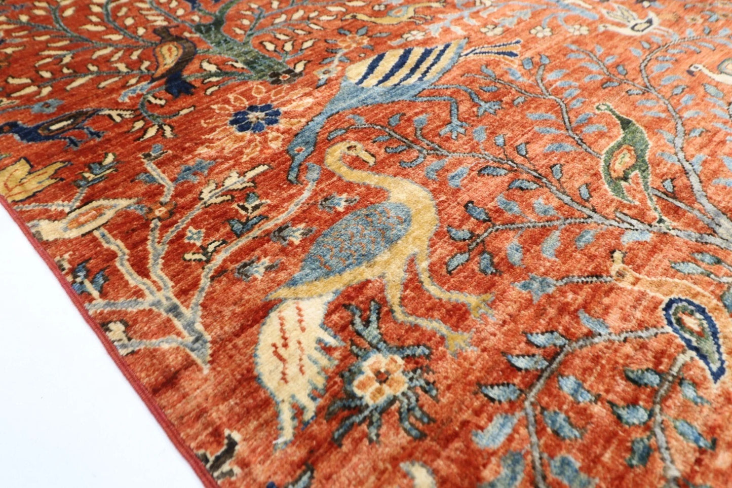 200 x 292 cm | Birds Afghan Tribal Hand Knotted Carpet
