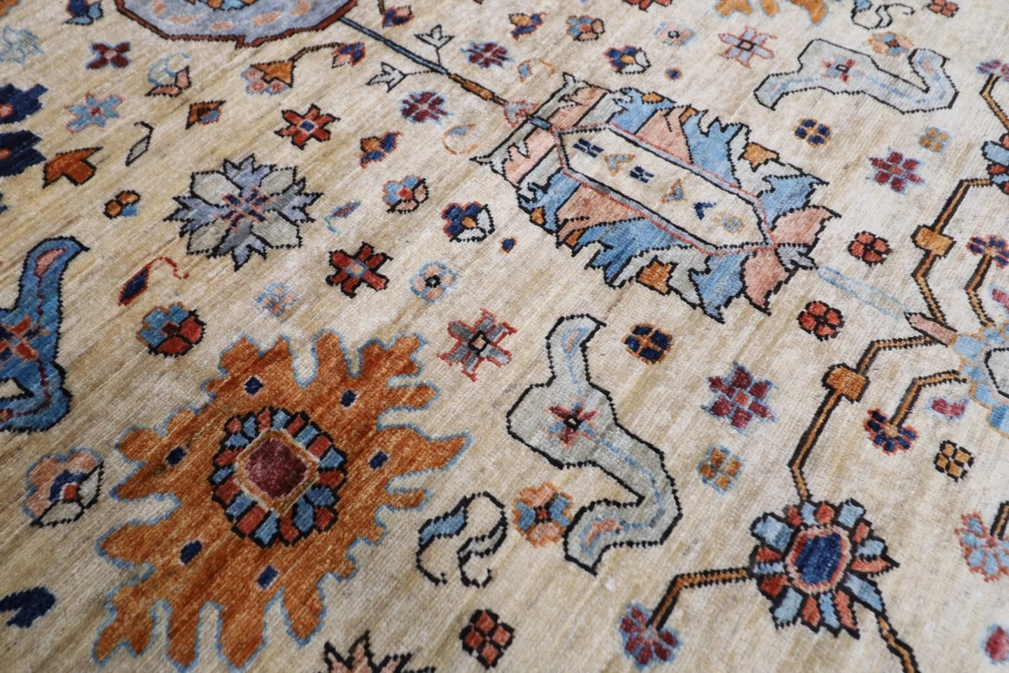 180 x 278 cm |  Bidjar Beige Afghan Tribal Hand Knotted Veg Dye Wool carpet