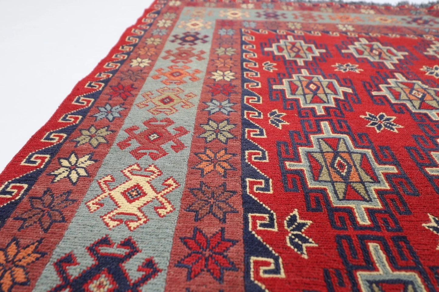 149 x 202 cm | Sumak Tribal Hand Knotted Veg Dye Wool Kilim