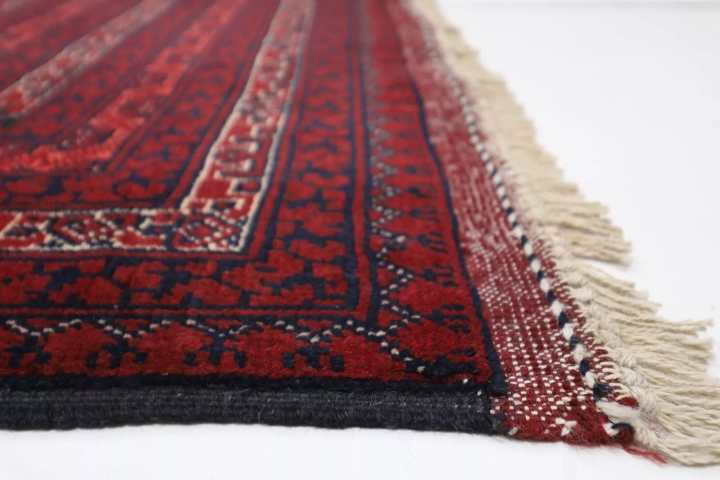 198 x 295 cm | Mori Bokhara Afghan Tribal Hand Knotted Carpet