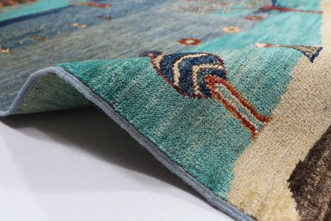 273 x 377 cm | Landscape Afghan Hand Knotted Carpet