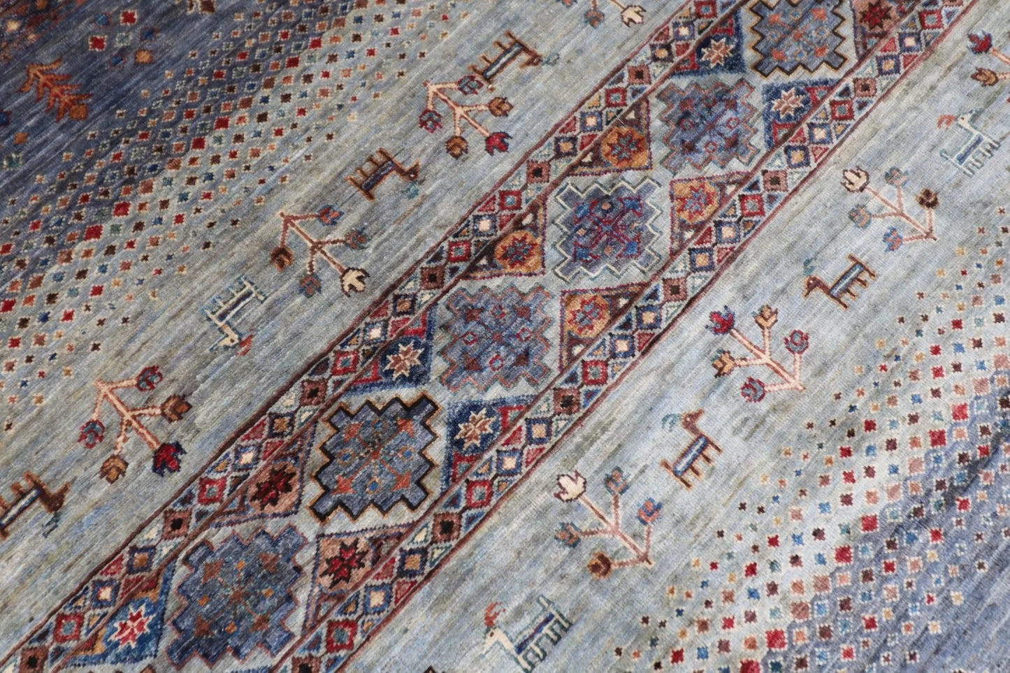 177 x 245 cm | Afghan Tribal Hand Knotted Veg Dye Wool Carpet