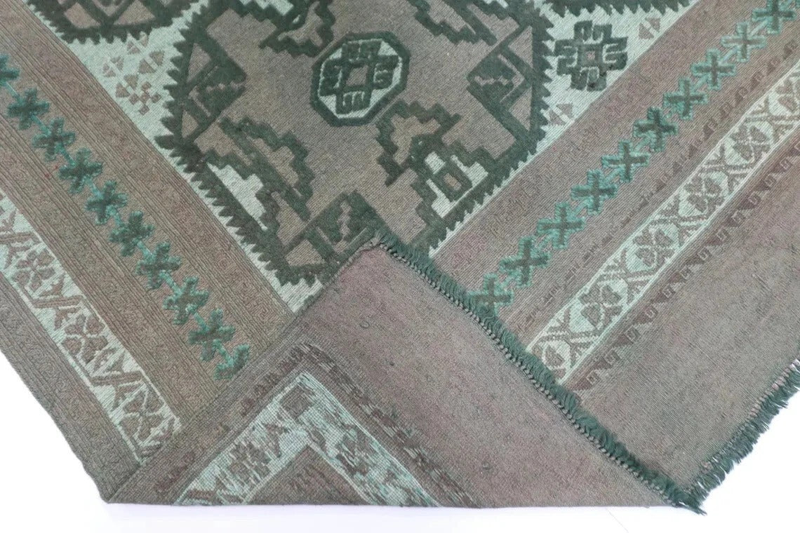 182 x 264 cm | Barjesta Flat Weaved Afghan Tribal Hand Knotted Over dye Wool Carpet Kilim