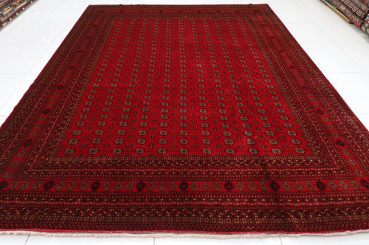 252 x 347 cm | Fine Bokhara Afghan Tribal Hand Knotted Carpet