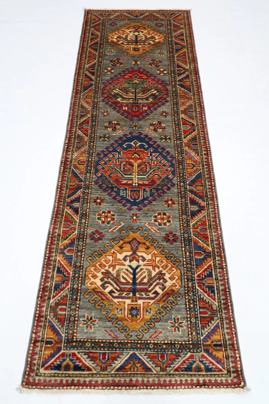 76 x 230 cm | Kazak Afghan Tribal Hand Knotted Wool Runner