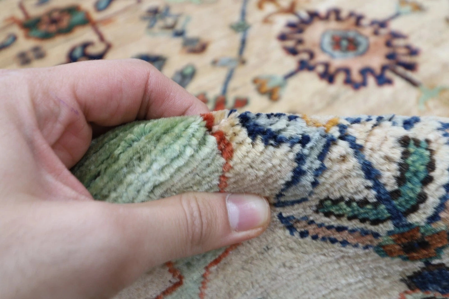 180 x 263 cm | Aryana Beige Afghan Tribal Hand Knotted Veg Dye Wool carpet