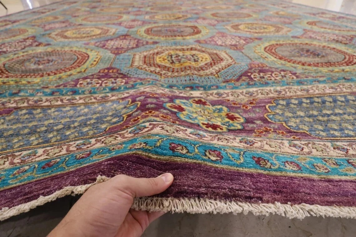 408 x 610 cm | beautiful purple Large Size Area Rug Afghan Hand Knotted carpet