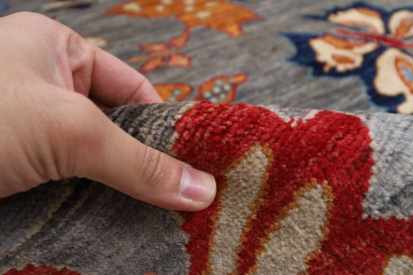 175 x 241 cm | Butterfly Afghan Tribal Hand Knotted Veg Dye Wool Carpet