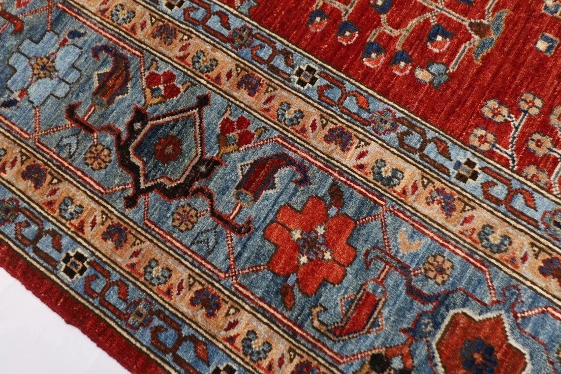 269 x 354 cm | Plants and Trees Afghan Hand Knotted Carpet