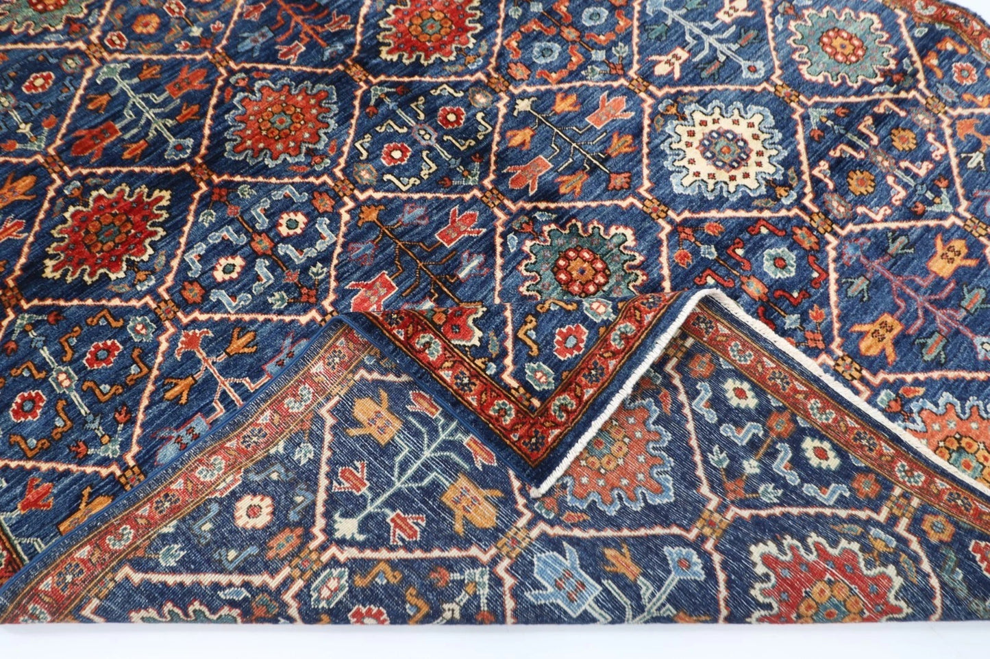 180 x 274 cm | Afghan Blue Tribal Hand Knotted Veg Dye Wool carpet