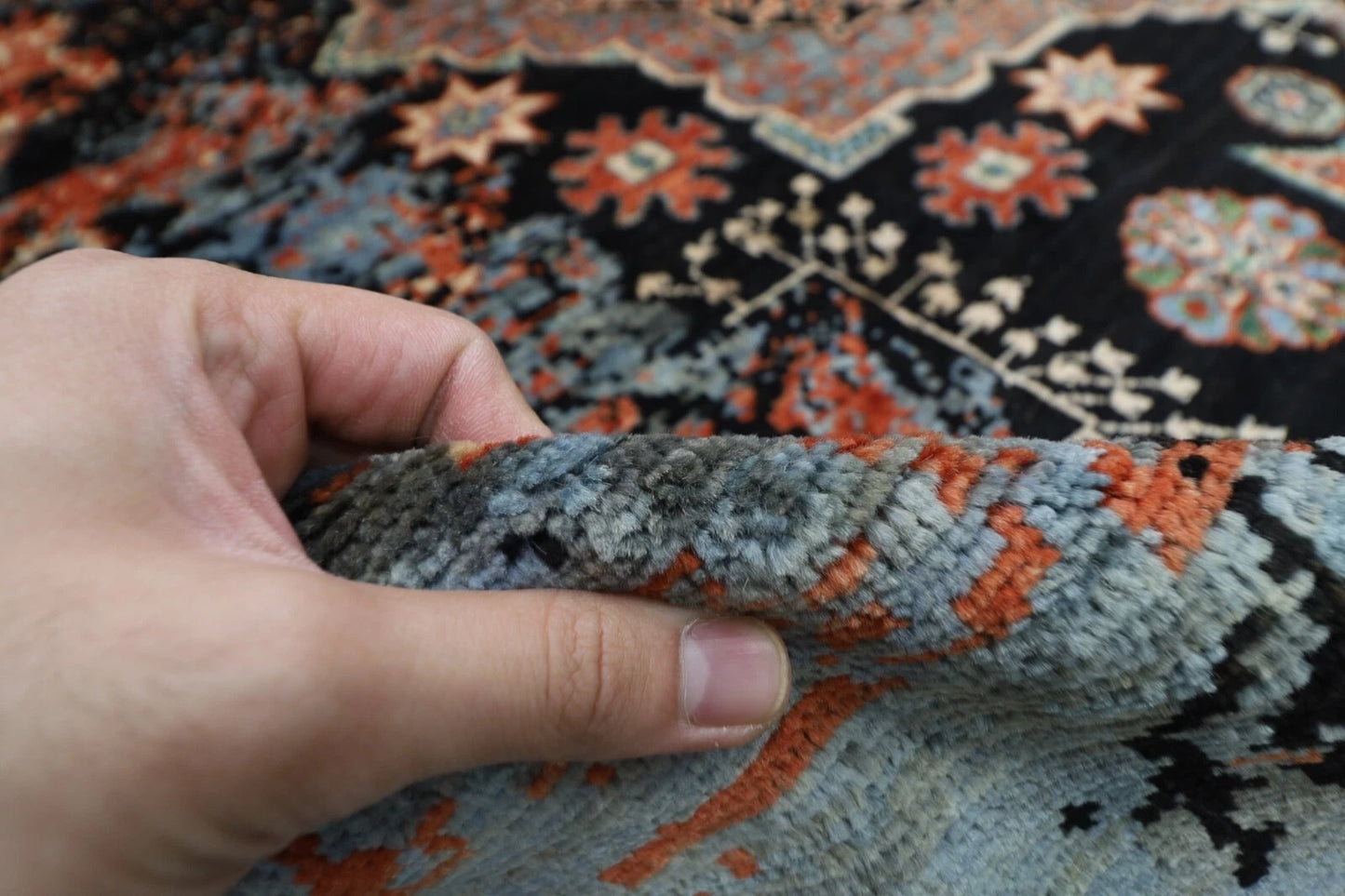 252 x 302 cm | Abstract Mamluk Afghan Tribal Hand Knotted Carpet