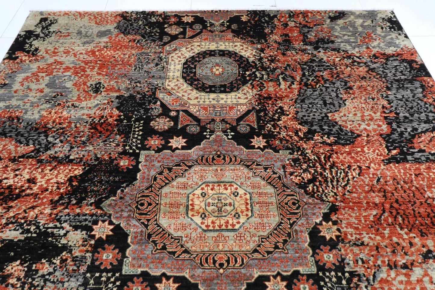 250 x 298 cm | Mamluk Afghan Tribal Hand Knotted Carpet