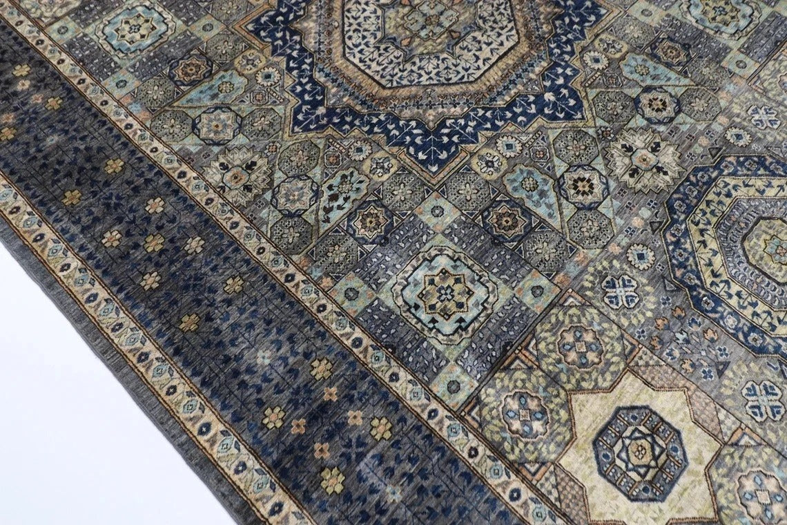 183 x 269 cm |  High Quality Mamluk Gray Afghan Tribal Hand Knotted Veg Dye Wool carpet