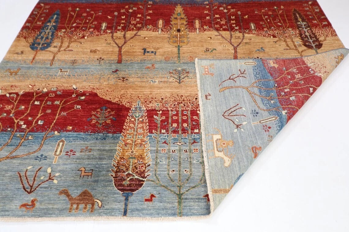 253 x 301 cm | Landscape Afghan Tribal Hand Knotted Carpet