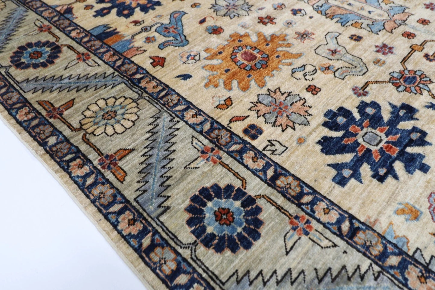 180 x 278 cm |  Bidjar Beige Afghan Tribal Hand Knotted Veg Dye Wool carpet