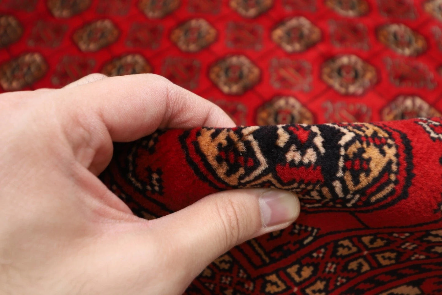 199 x 276 cm | Fine Mori Bokhara Afghan Tribal Hand Knotted Carpet