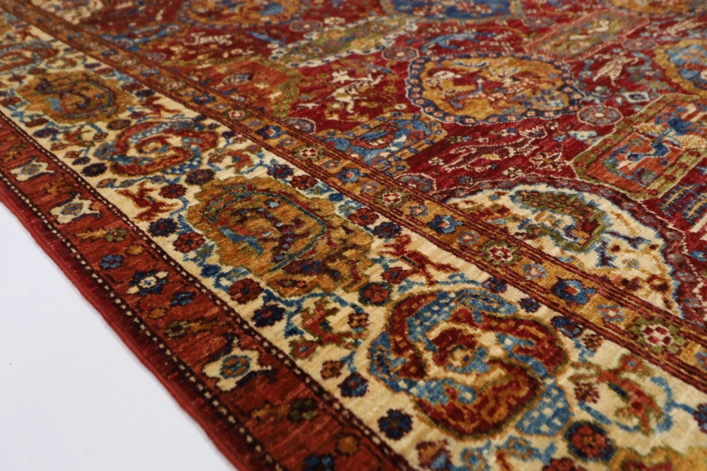 154 x 203 cm | Kerman Afghan Tribal Hand Knotted Veg Dye Wool Carpet
