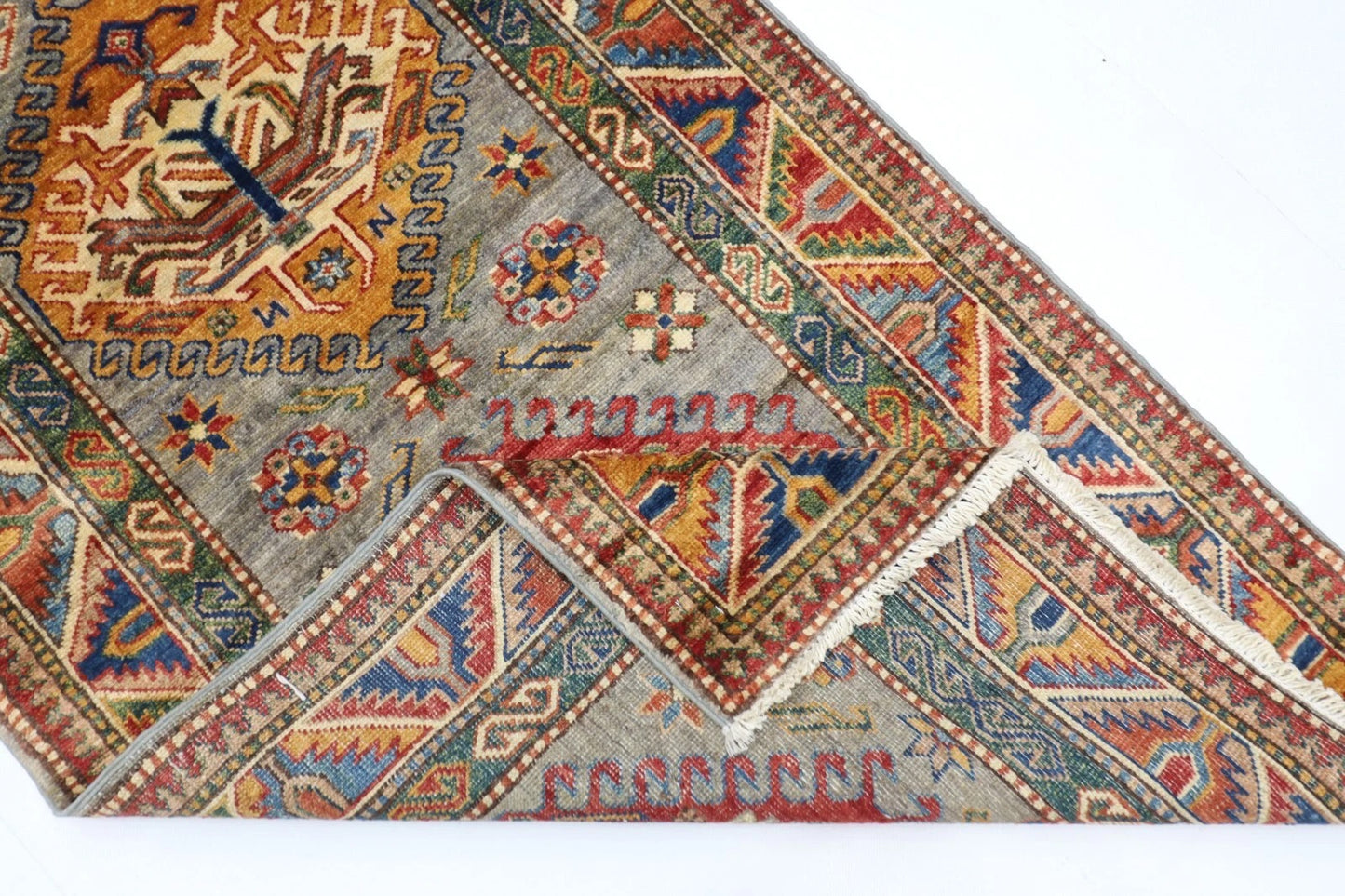 79 x 293 cm | Kazak Afghan Tribal Hand Knotted Wool Runner