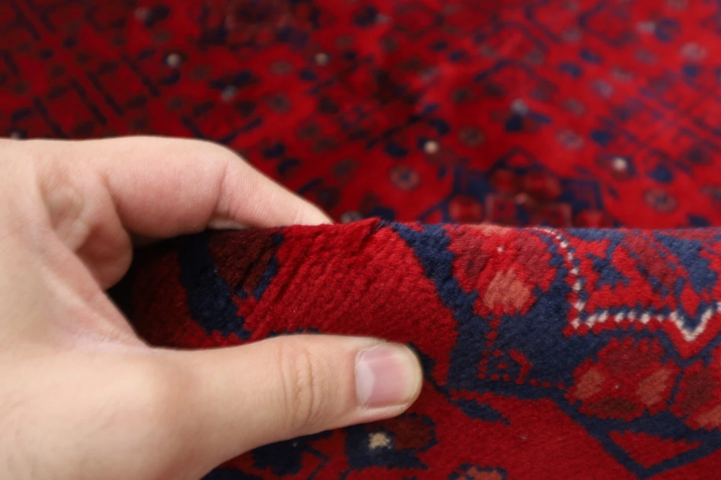 153 x 200 cm | Belgic Tribal Hand Knotted Veg Dye Wool Carpet