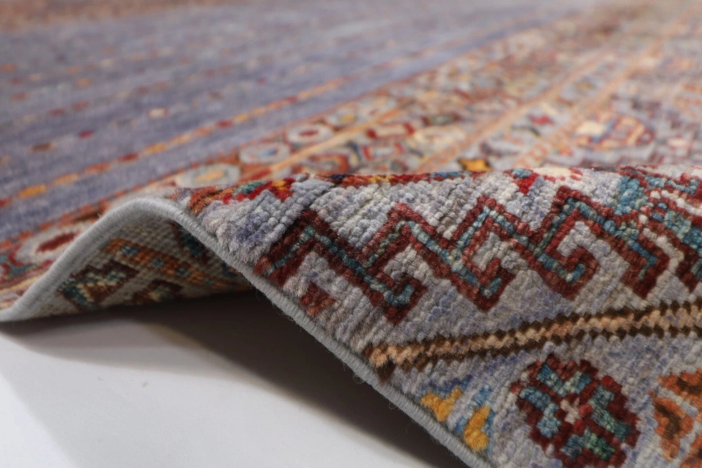 179 x 250 cm | Blueish Grey Afghan Tribal Hand Knotted Veg Dye Wool Carpet
