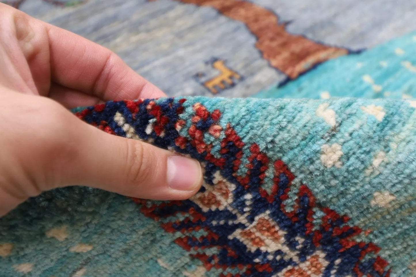 173 x242 cm | Afghan Tribal Hand Knotted Veg Dye Wool Carpet