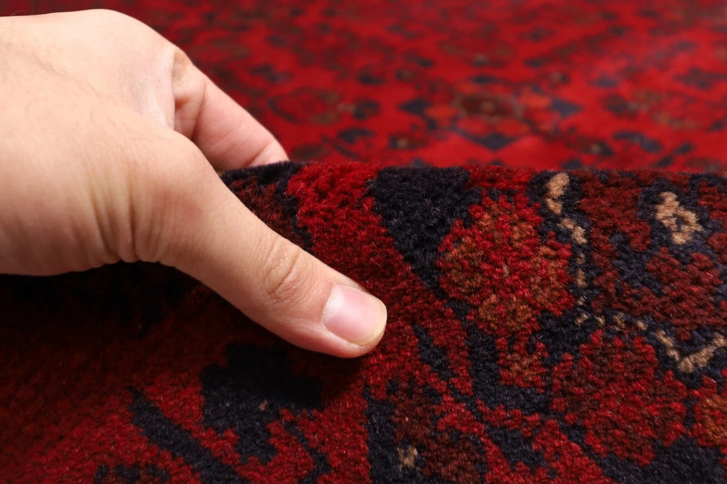 171 x 238 cm | Bokhara Afghan Tribal Hand Knotted Veg Dye Wool Carpet