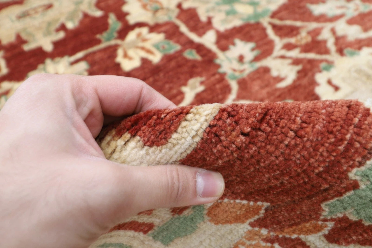 180 x 275 cm | Floral Red Afghan Tribal Hand Knotted Veg Dye Wool Carpet