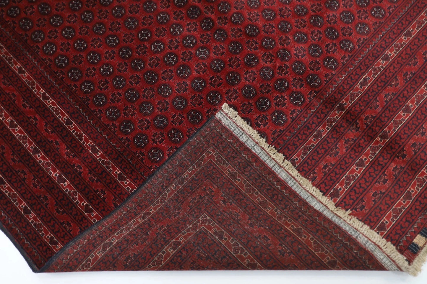 194 x 298 cm | Bokhara Afghan Tribal Hand Knotted Carpet