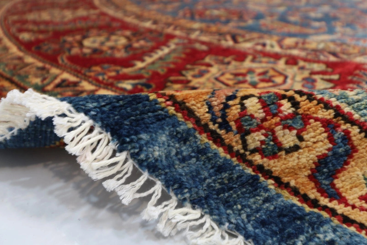 300 x 309 cm | Kazak Afghan Tribal Hand Knotted Wool Round Carpet