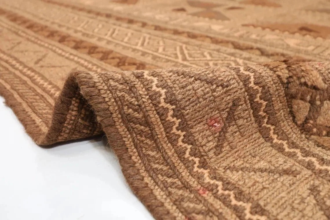 186 x 263 cm | Barjesta Beige Flat Weaved Afghan Tribal Hand Knotted Carpet Kilim