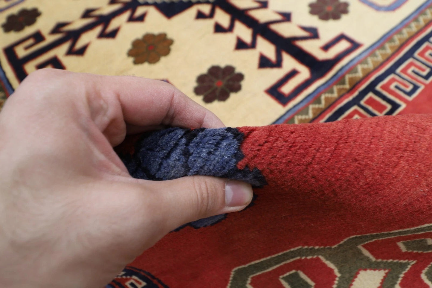 174 x 255 cm | Kazak Red Afghan Tribal Hand Knotted Wool Carpet