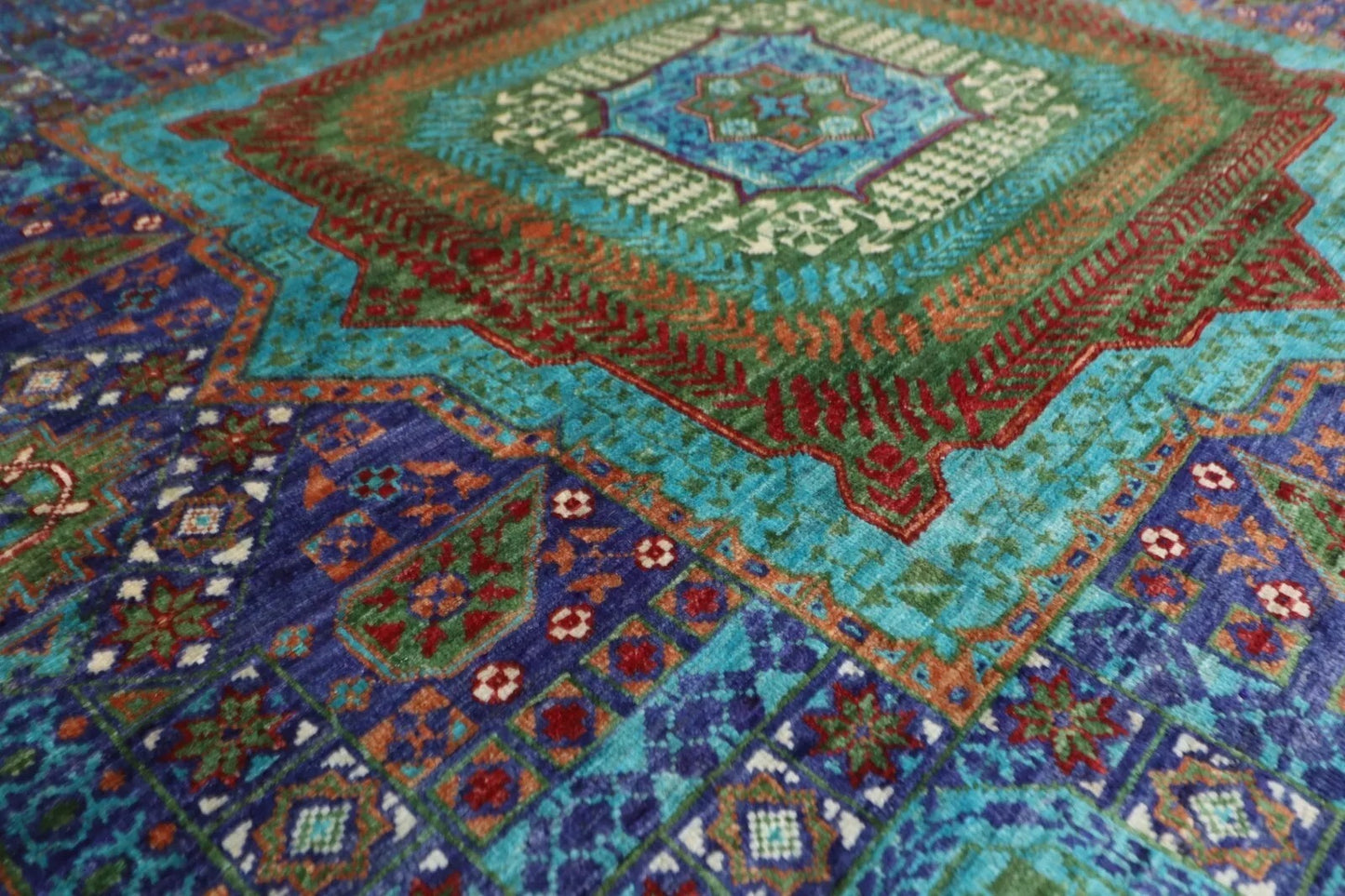 190 x 265 cm |  High Quality Mamluk Purple Afghan Tribal Hand Knotted Veg Dye Wool carpet