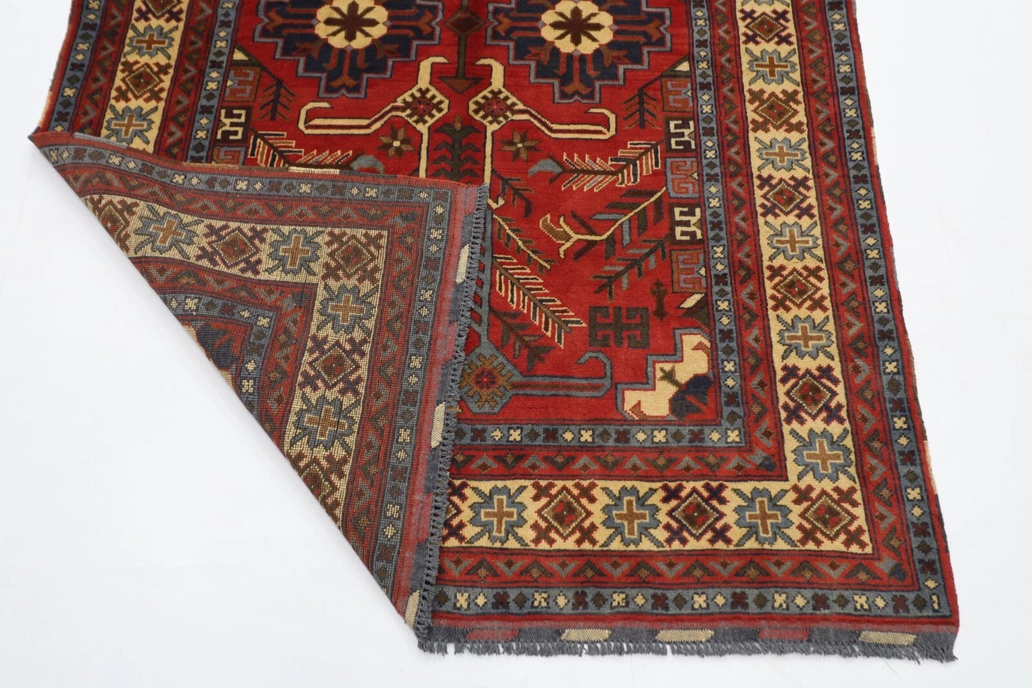 156 x 195 cm | Tribal Hand Knotted Veg Dye Wool Carpet