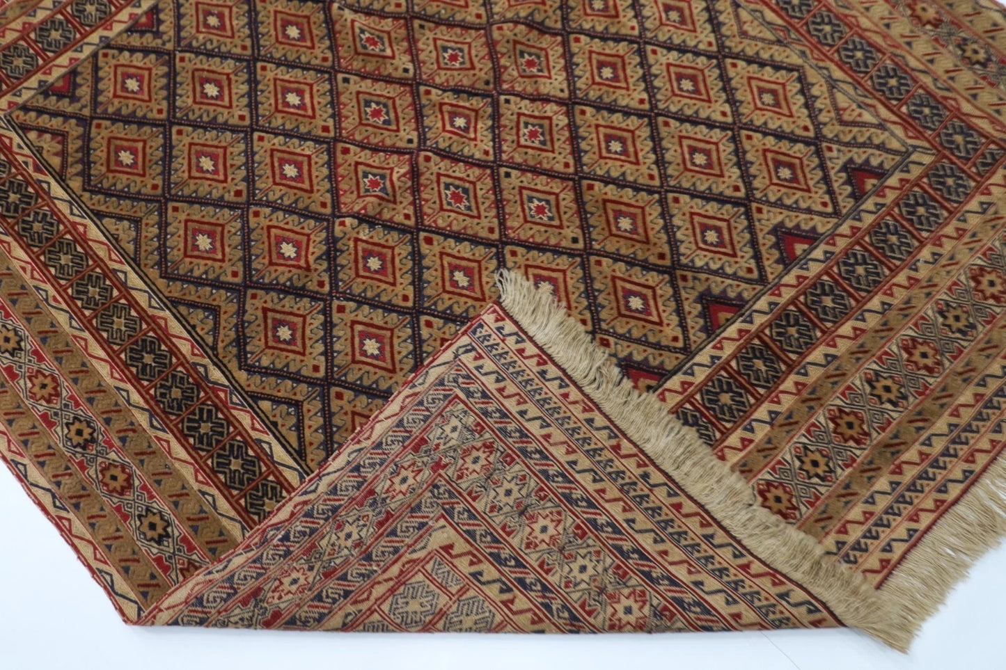 149 x 164 cm | Accent Afghan Tribal Hand Knotted Veg Dye Wool carpet