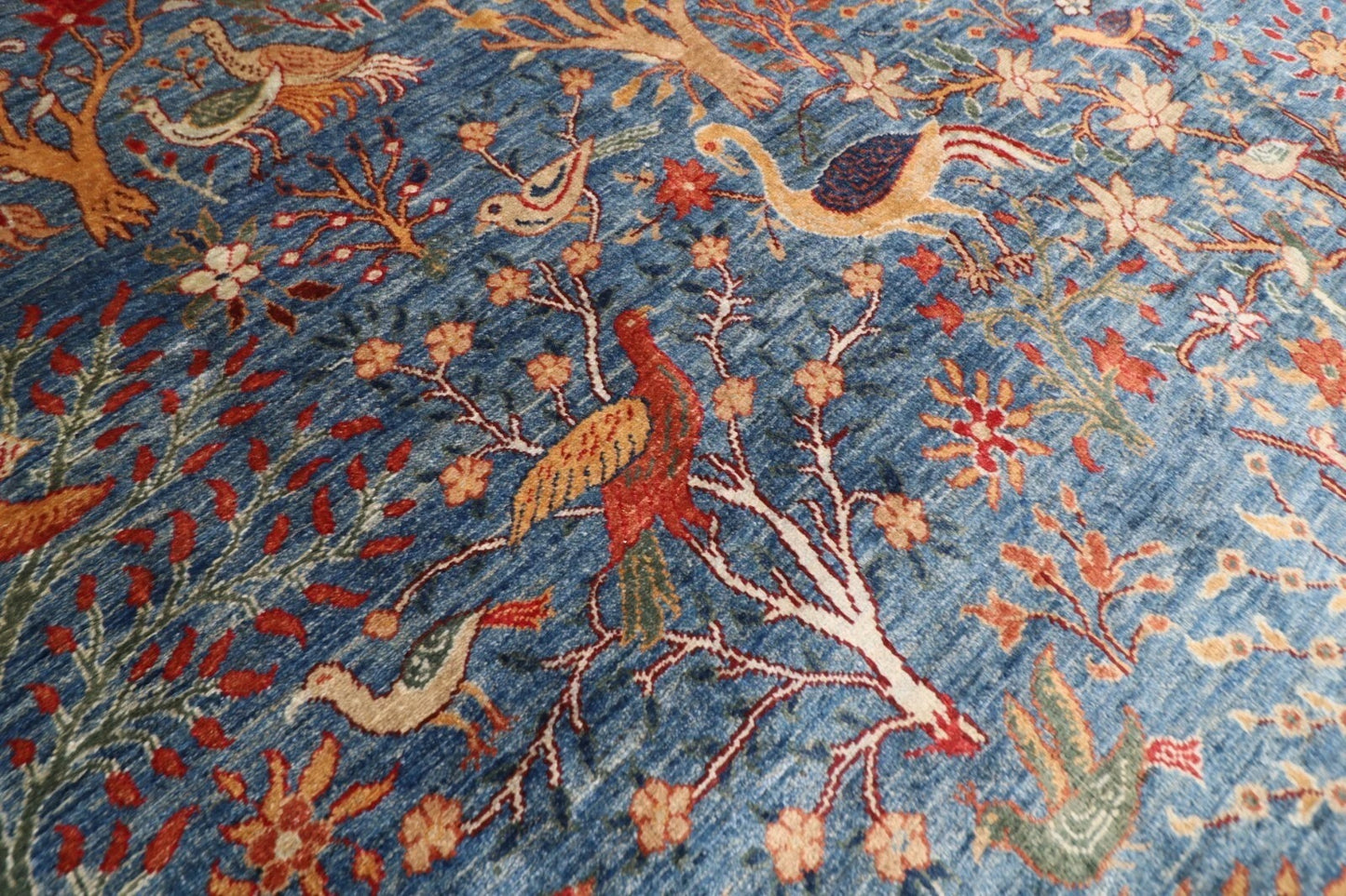 245 x 304 cm | Birds Afghan Tribal Hand Knotted Carpet