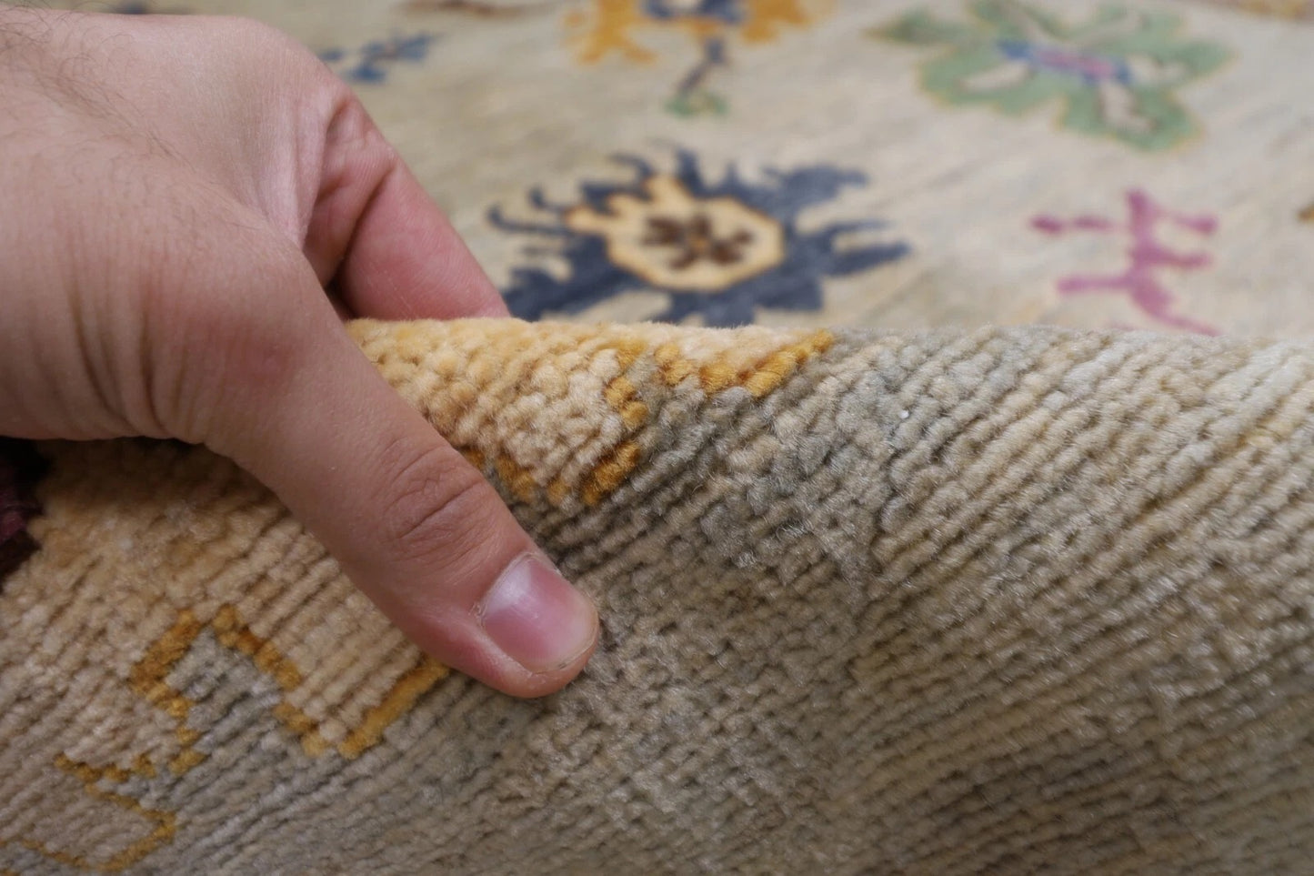 183 x 269 cm | Oushak Gray Afghan Tribal Hand Knotted Veg Dye Wool Carpet
