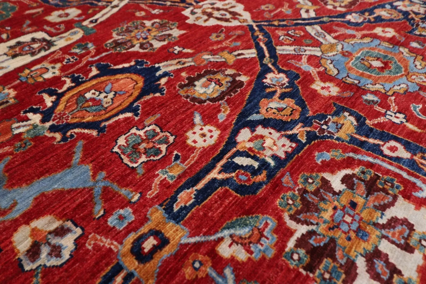 184 x 273 cm | Red Afghan Tribal Hand Knotted Veg Dye Wool carpet