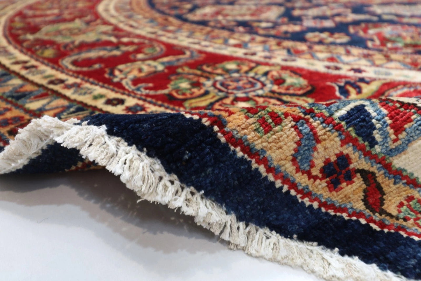 278 x 276 cm | Kazak Afghan Tribal Hand Knotted Wool Round Carpet