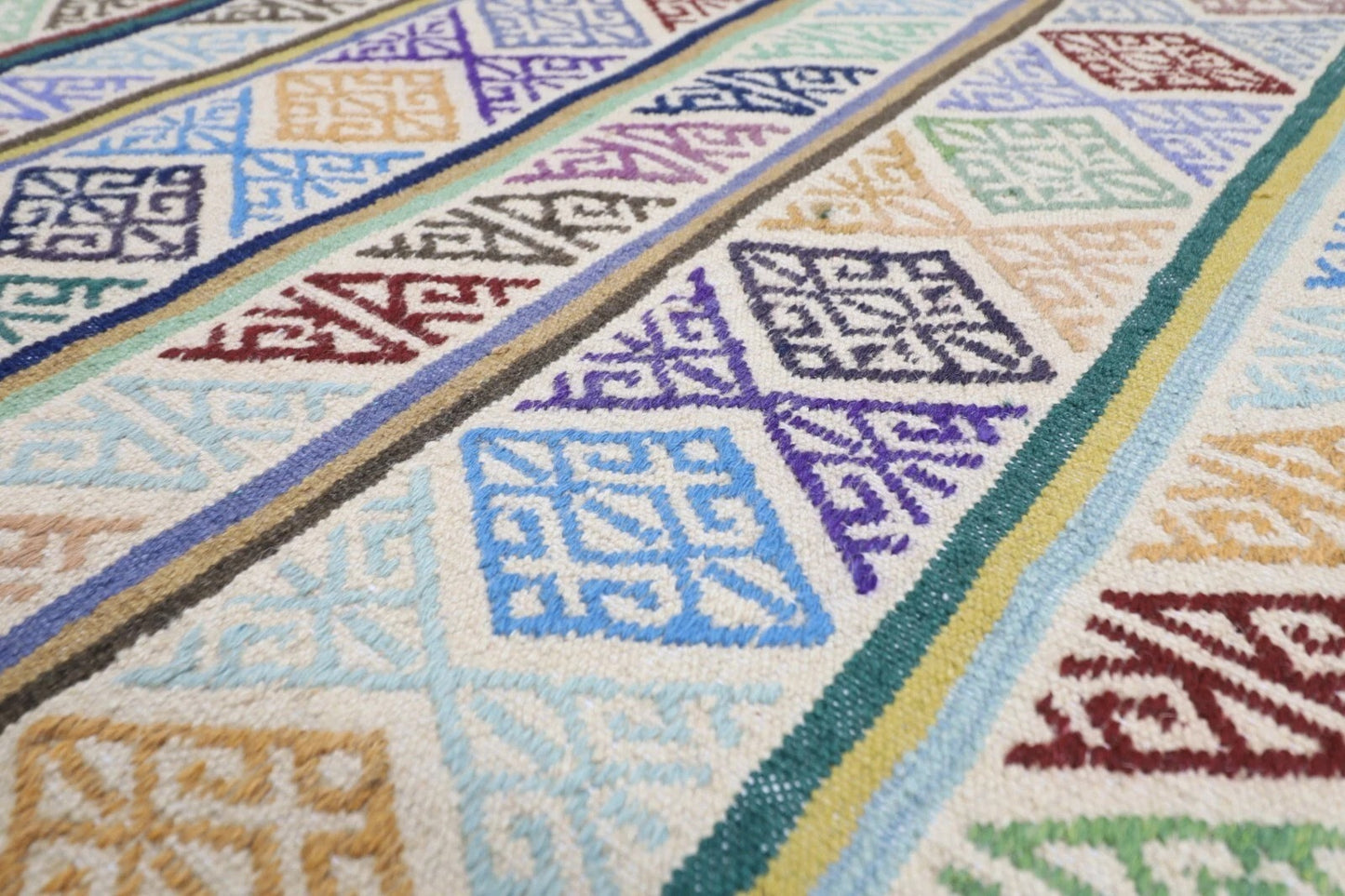 197 x 295 cm | Flat weaved Afghan Tribal Hand Knotted Carpet