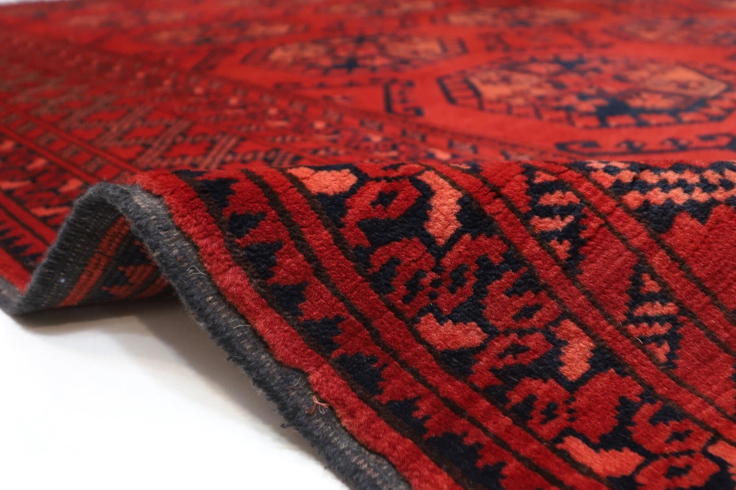 211 x 298 cm | Bokhara Afghan Tribal Hand Knotted Carpet