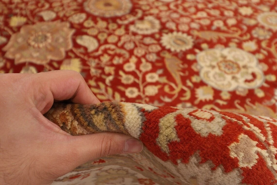 182 x 276 cm | Floral Red Afghan Tribal Hand Knotted Veg Dye Wool Carpet