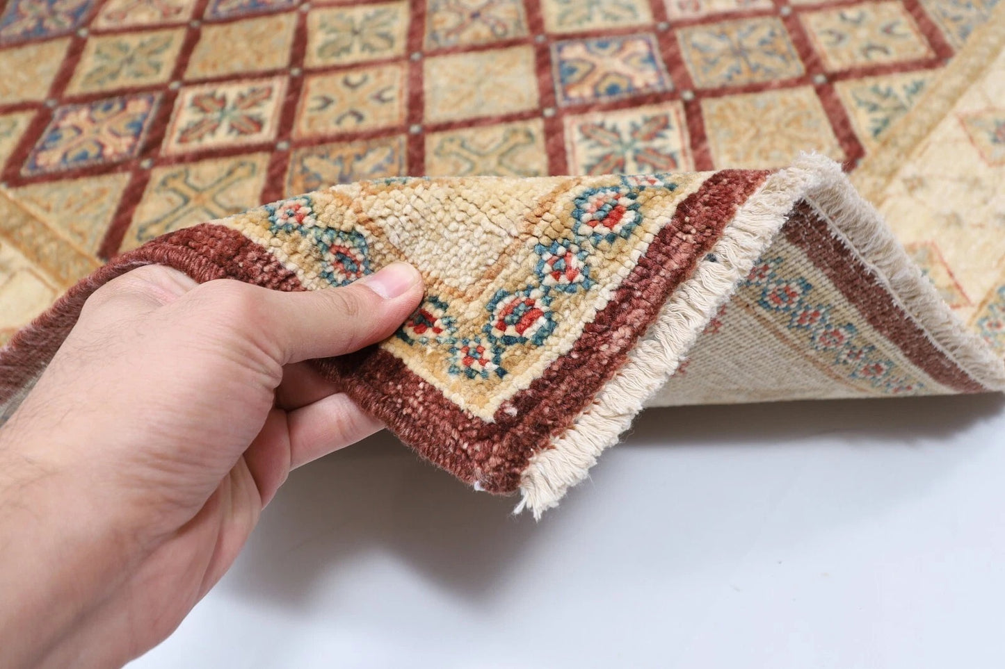 120 x 174 cm | Afghan Tribal Hand Knotted Veg Dye Wool carpet