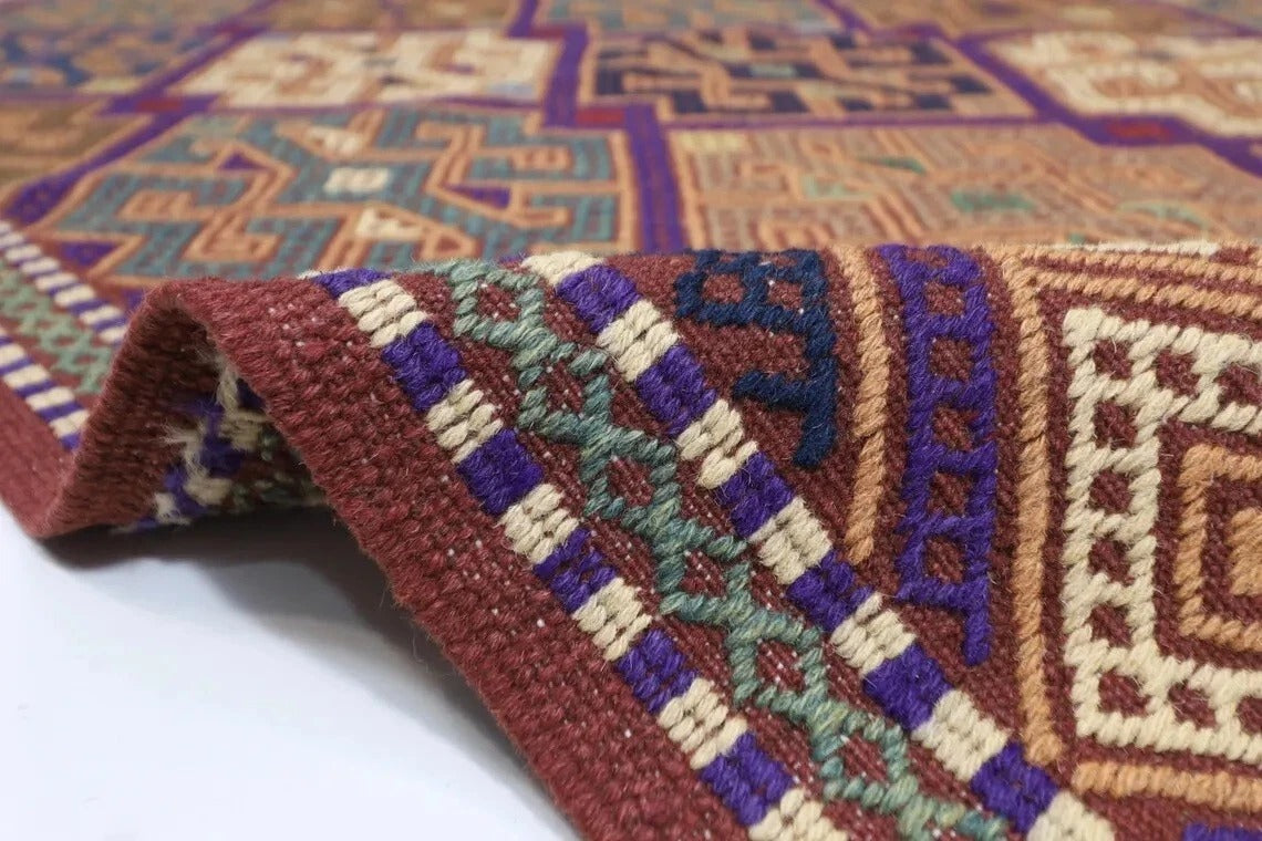 153 x 199 cm | Flat Weave Afghan Tribal Hand Knotted Veg Dye Wool Kilim