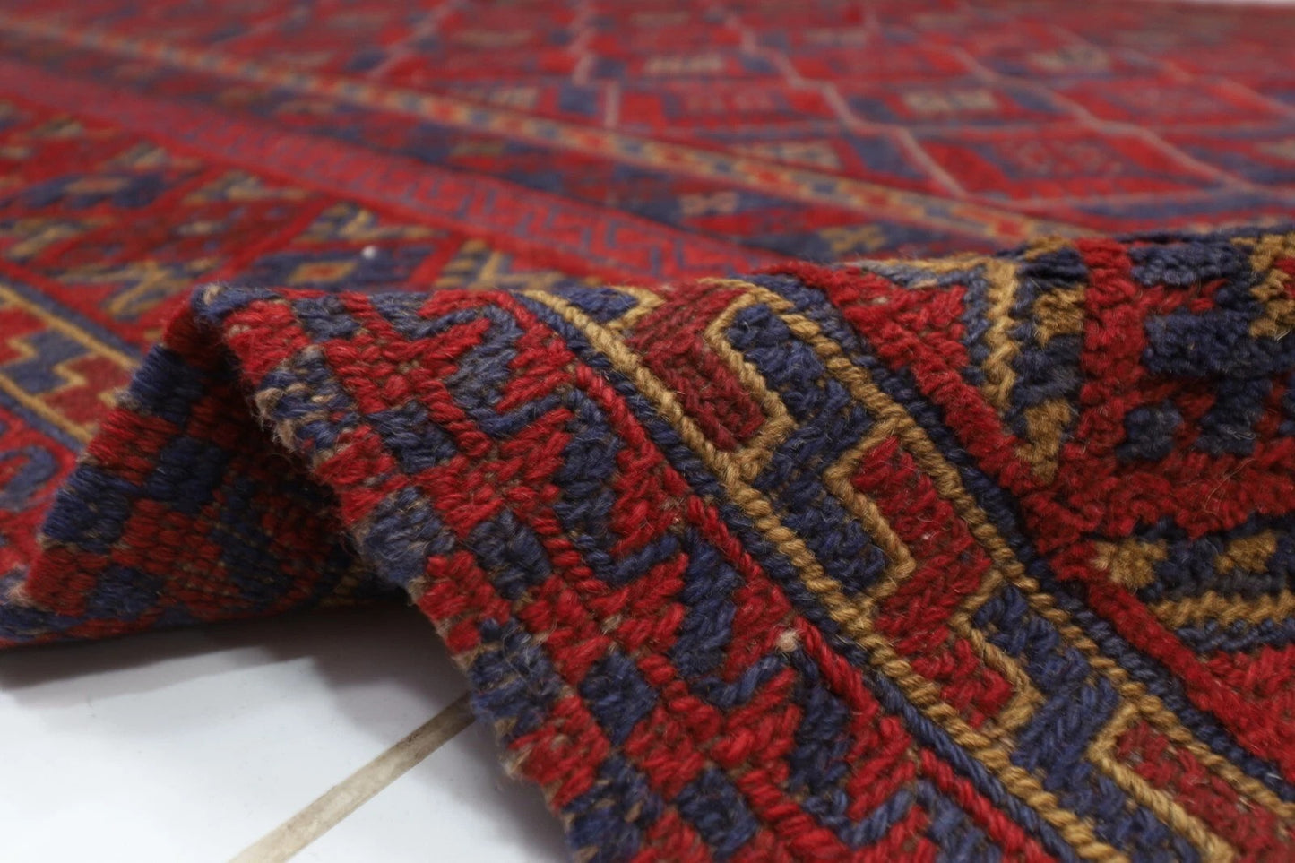 206 x 276 cm | Vintage Flat Weaved Carpet Kilim Afghan Tribal Hand Knotted Carpet
