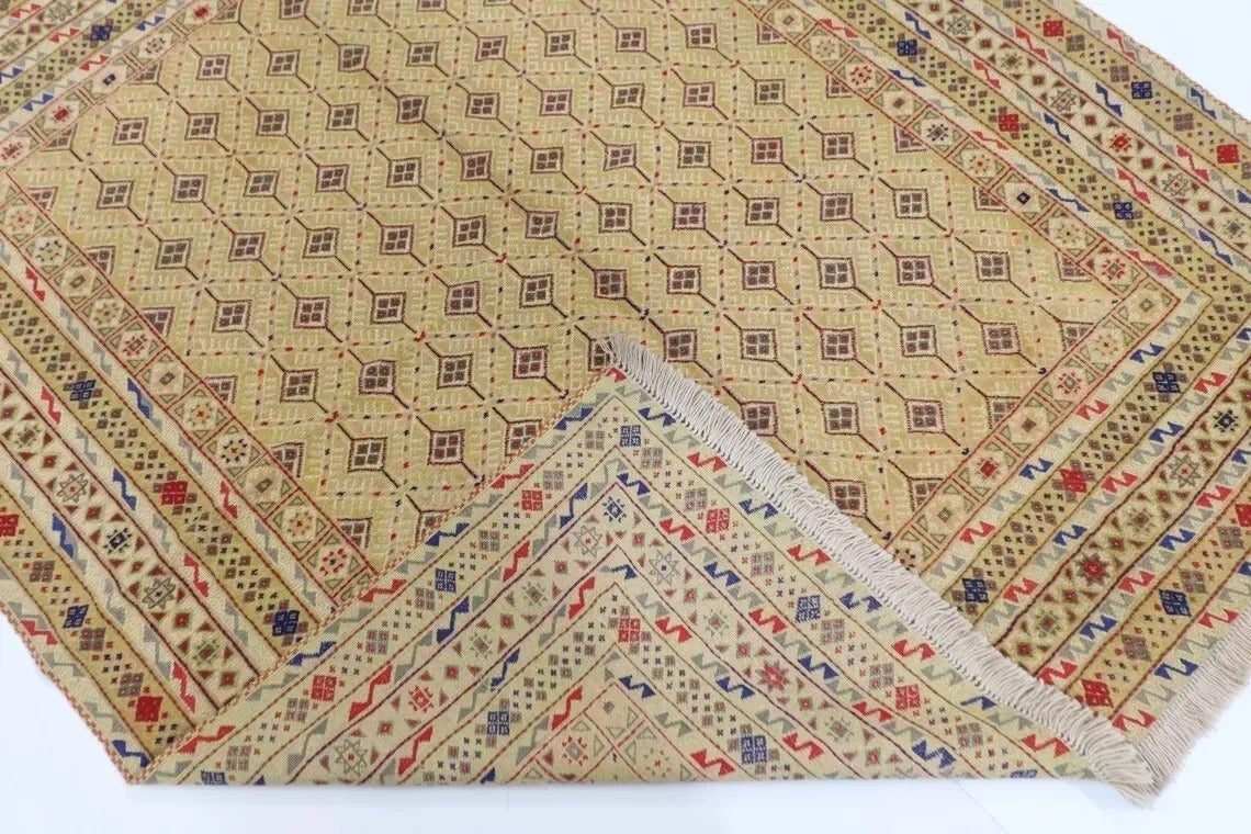 160 x 186 cm | Flat Weave Afghan Tribal Hand Knotted Veg Dye Wool Kilim