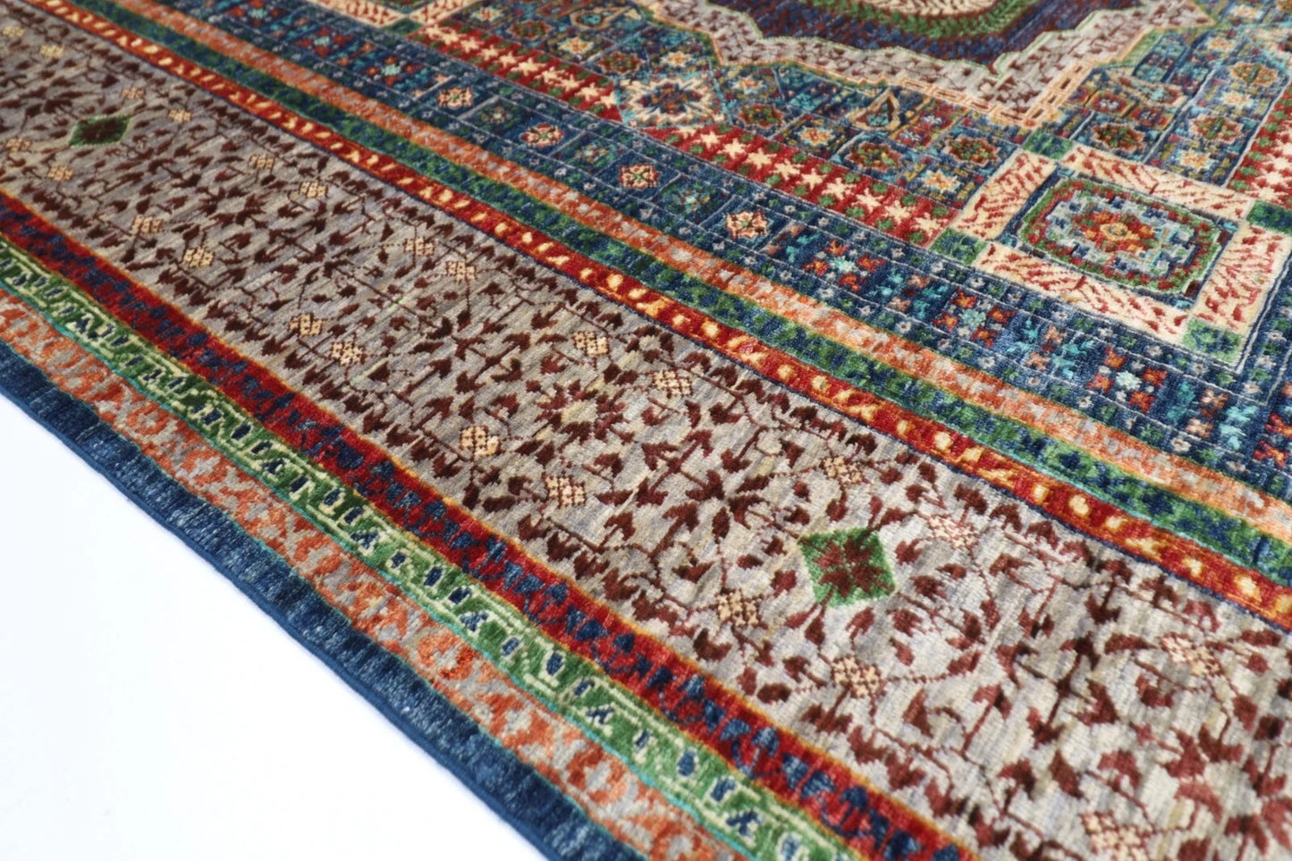 175 x 242 cm | Mamluk Afghan Tribal Hand Knotted Veg Dye Wool Carpet