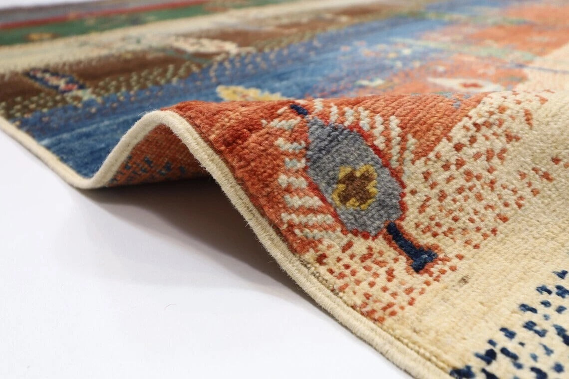 248 x 301 cm | Landscape Afghan Tribal Hand Knotted Carpet