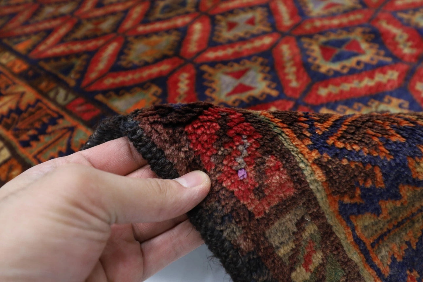 110 x 204 cm | Baluch Afghan Tribal Hand Knotted Veg Dye Wool carpet
