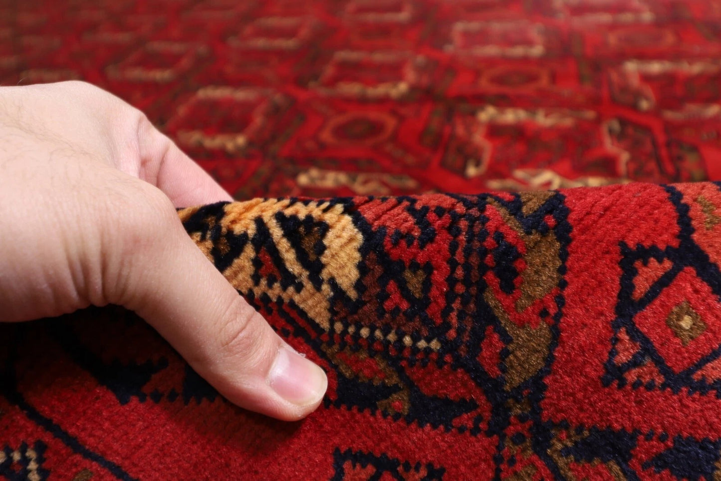 301 x 420 cm | Bokhara Afghan Tribal Hand Knotted Carpet